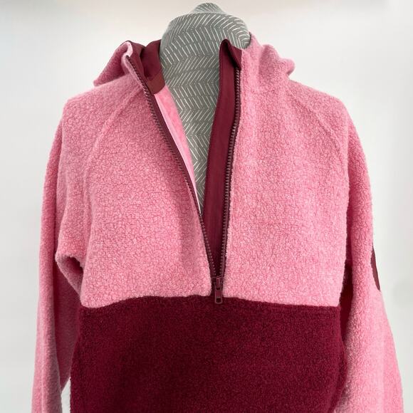 Outdoor Voices Megafleece Himalayan Seasalt Truffle Pink 1/2 Zip Fleece Jacket S - Picture 3 of 10
